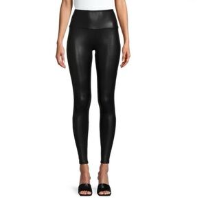 Time & Tru Black High Rise Faux Leather Leggings pants. Size XL  (16-18).